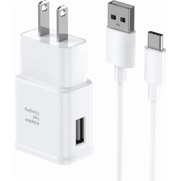 USB C Charger Block with 10FT Extra Long Cord White Compatible with Samsung Galaxy S23 S22 S21 S20 S10 S9 S8 Note 10 Plus Note 20 Ultra