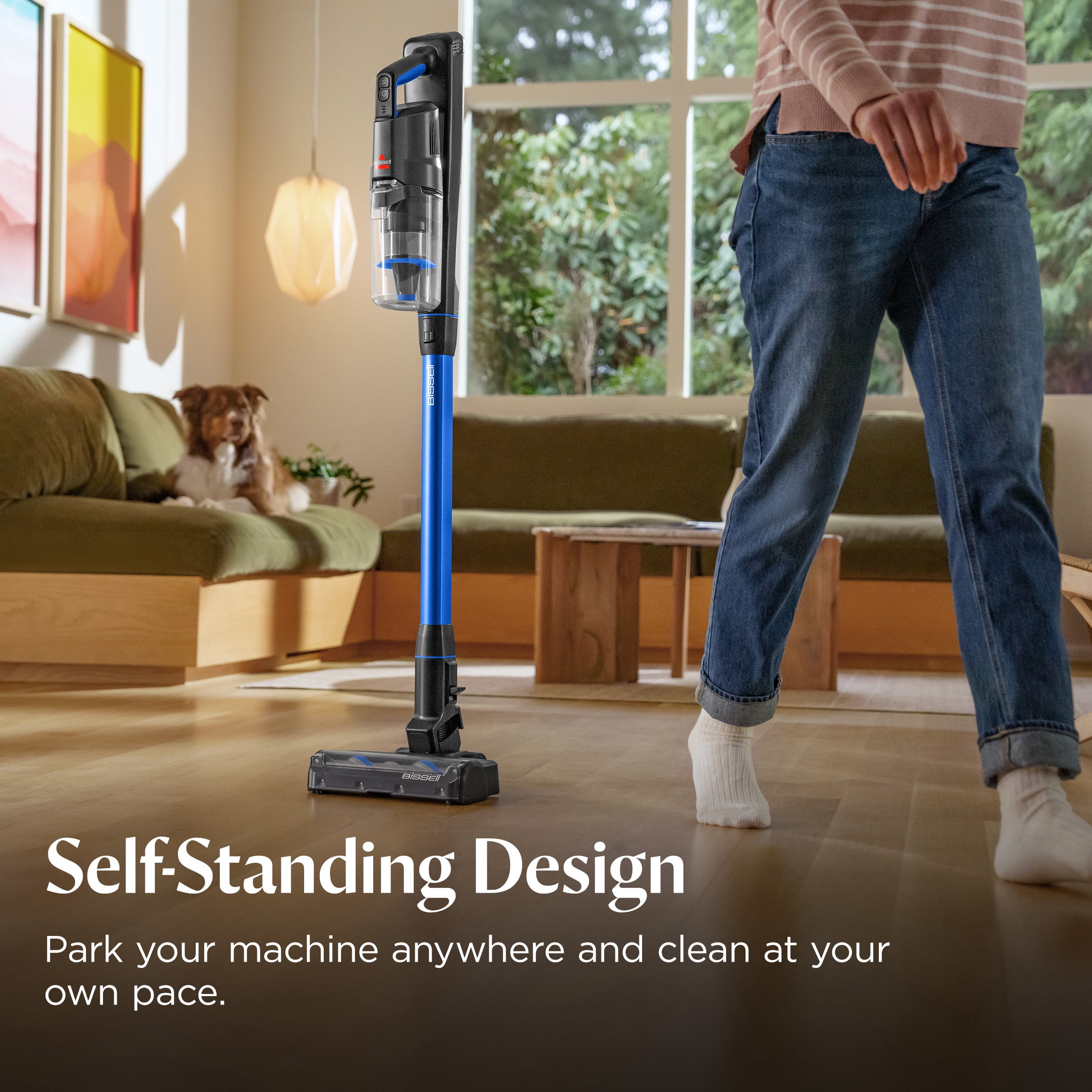 BISSELL PowerClean FurFinder 200W Self-Standing Cordless Stick Vacuum, Carpet, Area Rugs, Hard Floor, Upholstery, Removeable Battery, LED Headlights, HEPA, Up to 40 minute run time, Model 4026