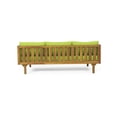 thumbnail image 5 of Upholstered Solid Wood Sofa with 3 Seats, Daybed with 3 Pillows for Livingroom, Bedroom, Green, 5 of 8