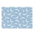thumbnail image 1 of Sea Animals Cutting Board, Pattern with Dolphins Silhouettes Simple Fun Art Blue White Ocean Fauna, Decorative Tempered Glass Cutting and Serving Board, Large Size, Pale Blue White, by Ambesonne, 1 of 1
