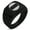 Black, variant on Stainless Steel Nitta Samurai Crest Geometric Pattern Step-Down Biker Style Polished Ring
