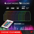 thumbnail image 3 of Motor Trend BrightLights RGB LED Carpet Car Floor Mats, Set of 2 Universal Fit Color Changing, Cute Auto Accessory, for Car SUV Truck Van, 3 of 6