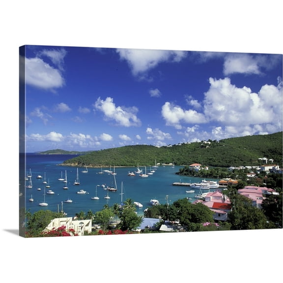 Great BIG Canvas | "Caribbean, US Virgin Islands, St. John, Cruz Bay" Canvas Wall Art - 48x32