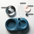 thumbnail image 3 of HANAMYA 2-in-1 Pet Feeder Set with Automatic Water Dispenser and Stainless Steel Bowl, for Puppy and Cat Blue, 3 of 5