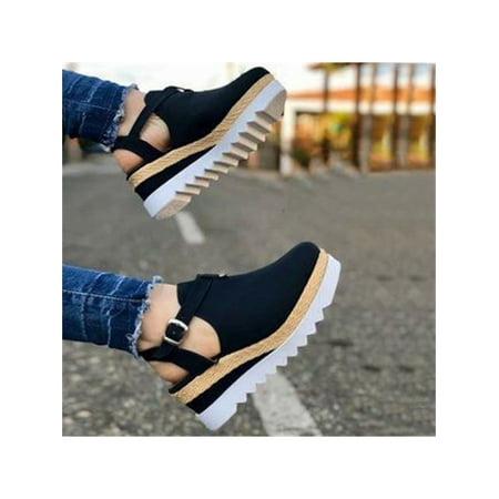 

Lacyhop Womens Summer Wedge Sandals Fashion Espadrilles Closed Toe Sandals