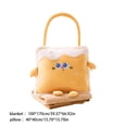 thumbnail image 2 of Yellow 2-In-1 Pillow Blanket Cartoons Handheld Plush Quilt Office Nap Pillow 15.75X15.75 Inches 39.37X66.93 Inches Polyester, 2 of 6