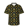 thumbnail image 2 of Picia Pineapple Gentle Cotton Regular Fit Short Sleeve Casual Hawaiian Shirt for Men-X-Large, 2 of 9