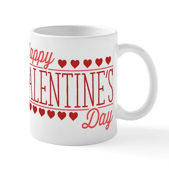CafePress - Happy Valentine's Day Mug - 11 oz Ceramic Mug - Novelty Coffee Tea Cup