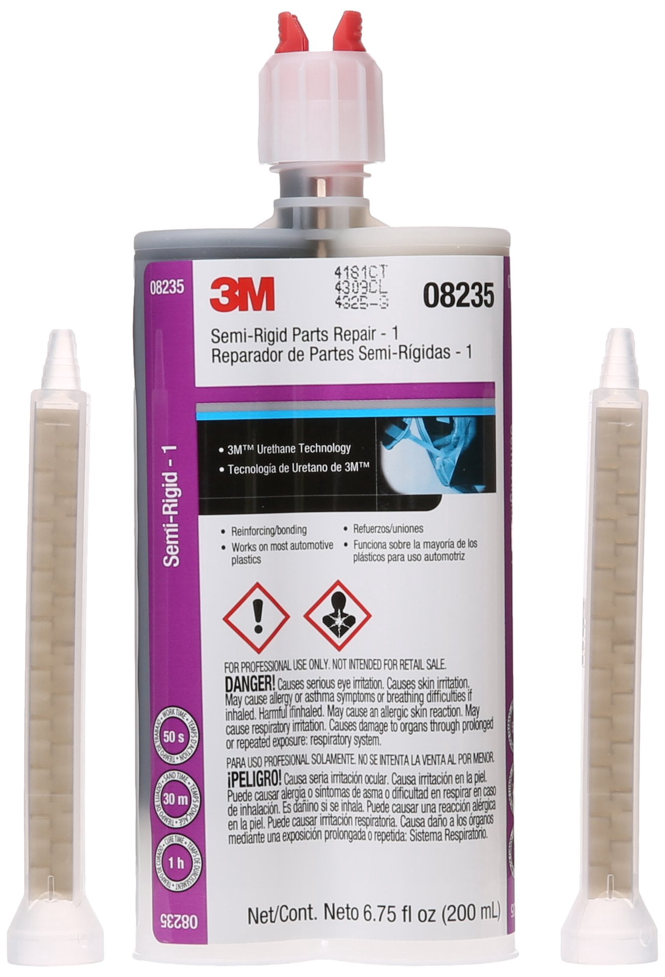 Urethane Bumper Repair Two Part Plastic 3M Semi-Rigid Parts Repair - 200mL Cartridge For