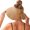 Khaki, variant on Women Sun Visors Wide Brim Foldable Packable Ponytail Beach Hat Straw Leopard Roll Up Bow Visor Sun Hats