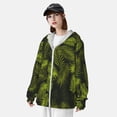 thumbnail image 3 of Fotbe Tropical Palm Leaves Fern Leaf Chaqueta con Protección Solar UPF 50+ para Hombre y Mujer, Camisa con Capucha y Bolsillos-Medium, 3 of 7
