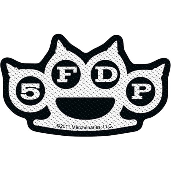 Five Finger Death Punch Men's Knuckles Woven Patch White
