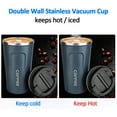thumbnail image 5 of 17oz Stainless Steel Vacuum Insulated Tumbler - Coffee Travel Mug Spill Proof with Lid - coffee Cup for Keep Hot/Ice Coffee Tea and Beer (Blue), 5 of 8