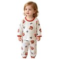thumbnail image 4 of CAICJ98 Pajamas Toddler Girl Long Sleeve Snug fit 2Pcs Soft Pjs Set Kids Loungewear Sleepwear Boy Baby Clothes (Red,12-18 Months), 4 of 6