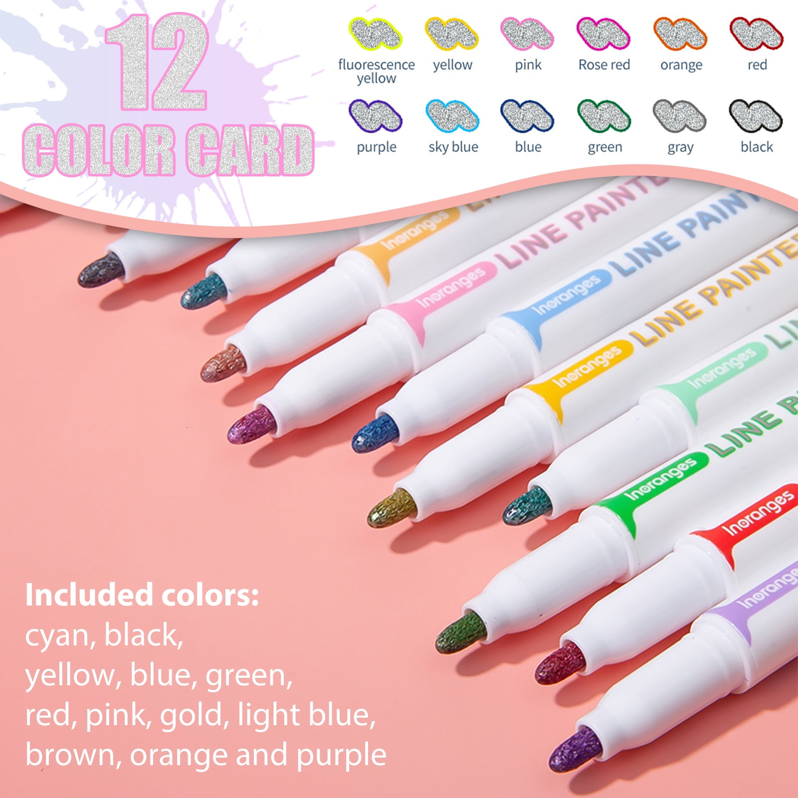 28pcs/set Paint Pens For Rock Painting, Stone, Ceramic, Glass, Wood, Canvas  Painting, Acrylic Paint Markers Extra-fine Tip Colored Pens