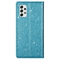 thumbnail image 4 of SaniMore Magnetic Flip Wallet Case for Samsung Galaxy A33 5G 6.4", PU Leather Ultra-Thin Glitter Cover Buil-in Card Slot & Kickstand Shockproof Protective Shell for Samsung A33 5G, Skyblue, 4 of 8