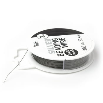 DIY Silver Finish 0.3mm Beading Wire, 100 yd.