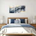 thumbnail image 4 of ZHONGYUTONG 3 Piece Abstract Canvas Wall Art Navy Gold Picture Modern Gray Blue Painting for Living Room Home Decor (11"x14"x3PCS), 4 of 6