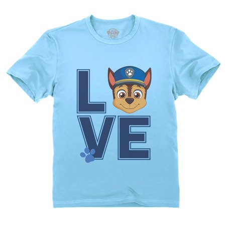 

Paw Patrol Shirts for Boys Girls Clothes Love Chase Toddler Kids T-Shirt California Blue 3T