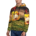 thumbnail image 3 of Lsque Pikmin Pattern Casual Men's Hoodie,Hooded Sweatshirt with Kangaroo Pocket,Pullover Hoodie-Large, 3 of 8