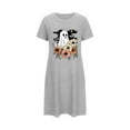 thumbnail image 4 of Cxenplz Women's Halloween Nightgown Sleepwear Short Sleeves T Shirt Casual Print Sleepdress Summer Fall Fashion Loose Fit Nightshirts Dresses, 4 of 4