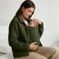 thumbnail image 4 of Maternity Winter Coat Winter Maternity Clothes Baby Wearing Jacket Baby Wearing Jacket Women Winter Warm Fleece Maternity Coats Full Zip 3 In 1 Babywearing Jackets Pregnancy Clothes, Army Green-L, 4 of 5