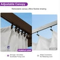 thumbnail image 6 of PURPLE LEAF Pergola 10' X 12' Outdoor Pergola Metal Grill Pergola Patio Adjustable Pergola with Shade Cover for Garden Yard Gazebo, White, 6 of 8