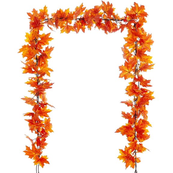 Enchanting 6.5Ft Fall Maple Leaf Garland - Perfect for Thanksgiving Fireplace, Autumn Wedding & Outdoor Decor - 1 Piece