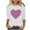 White2, variant on Lmnyox Women's 3/4 Sleeve T Shirt for Women Valentine's Day Heart Graphic Shirts Crew Neck Casual Tees Tops