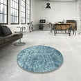 thumbnail image 4 of Ahgly Company Machine Washable Indoor Rectangle Contemporary Steel Blue Area Rugs, 4' x 6', 4 of 7