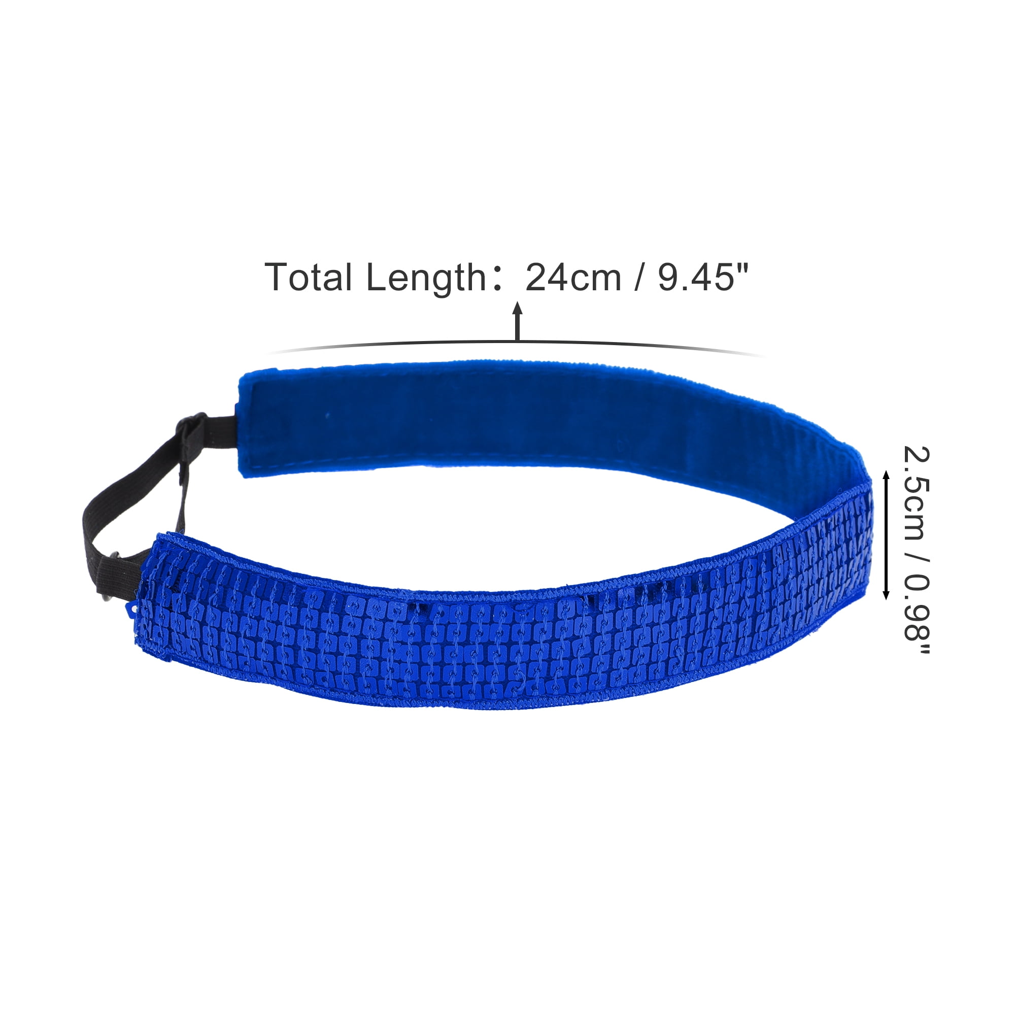 Unique Bargains Adjustable Sequins Headbands 1 Pc Blue