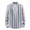 thumbnail image 2 of YFNNUP Mens Striped Western Shirts Long Sleeve Casual Button Downs Cowboy Shirt Regular Fit Work Shirts with Pockets, 2 of 4