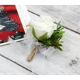 thumbnail image 2 of MINKUROW Rose Wrist Corsage Wristlet Band Bracelet and Men Boutonniere Set for Wedding Flowers Accessories Prom Suit Decorations D, 2 of 9
