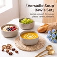 thumbnail image 5 of Vesteel Ceramic Bowls Set of 6, 18oz Stoneware Soup Bowls for Home Kitchen, Porcelain Bowl for Soup Pasta Salad Oatmeal, Microwave, Dishwasher and Freezer Safe, Cappuccino Brown, 5 of 8