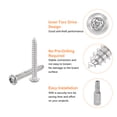 thumbnail image 4 of 30pack M5 x 40mm Button Head Torx Security Sheet Metal Screws with T25 Bit, 4 of 6