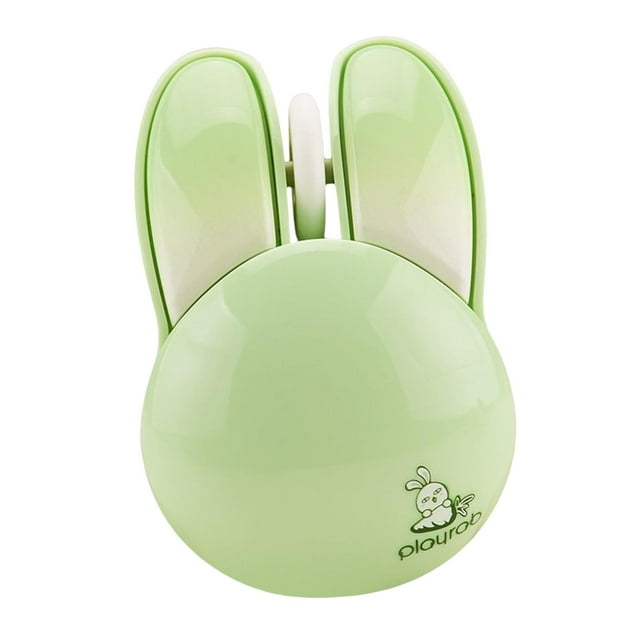 Ratón inalámbrico Baoblaze con forma de conejo 1200 DPI verde
