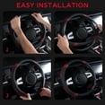 thumbnail image 6 of Steering Wheel Cover for Car,Universal 15 inch,Anti-Slip,Sporty and Soft(Black&Wine Red), 6 of 7