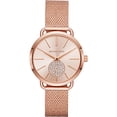 thumbnail image 4 of Michael Kors Portia Three-Hand Rose Gold-Tone Ladies Watch - MK3845, 4 of 13