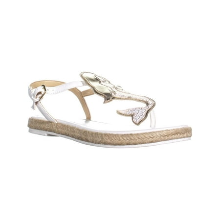 Womens Katy Perry The Arielle Ankle Strap Flat Sandals, White, 7.5 US / 37.5 EU