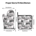thumbnail image 3 of Xecao Cats Group Pattern Oven Mitts and Pot Holders Sets Heat Resistant Silicone Oven Mittens Extra Thicken Long Kitchen Cotton Oven Glove for Cooking, 3 of 7