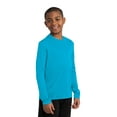 thumbnail image 4 of Sport Tek Teen Unisex Regular Plain Long Sleeves T-Shirt Atomic Blue X-Large, 4 of 5