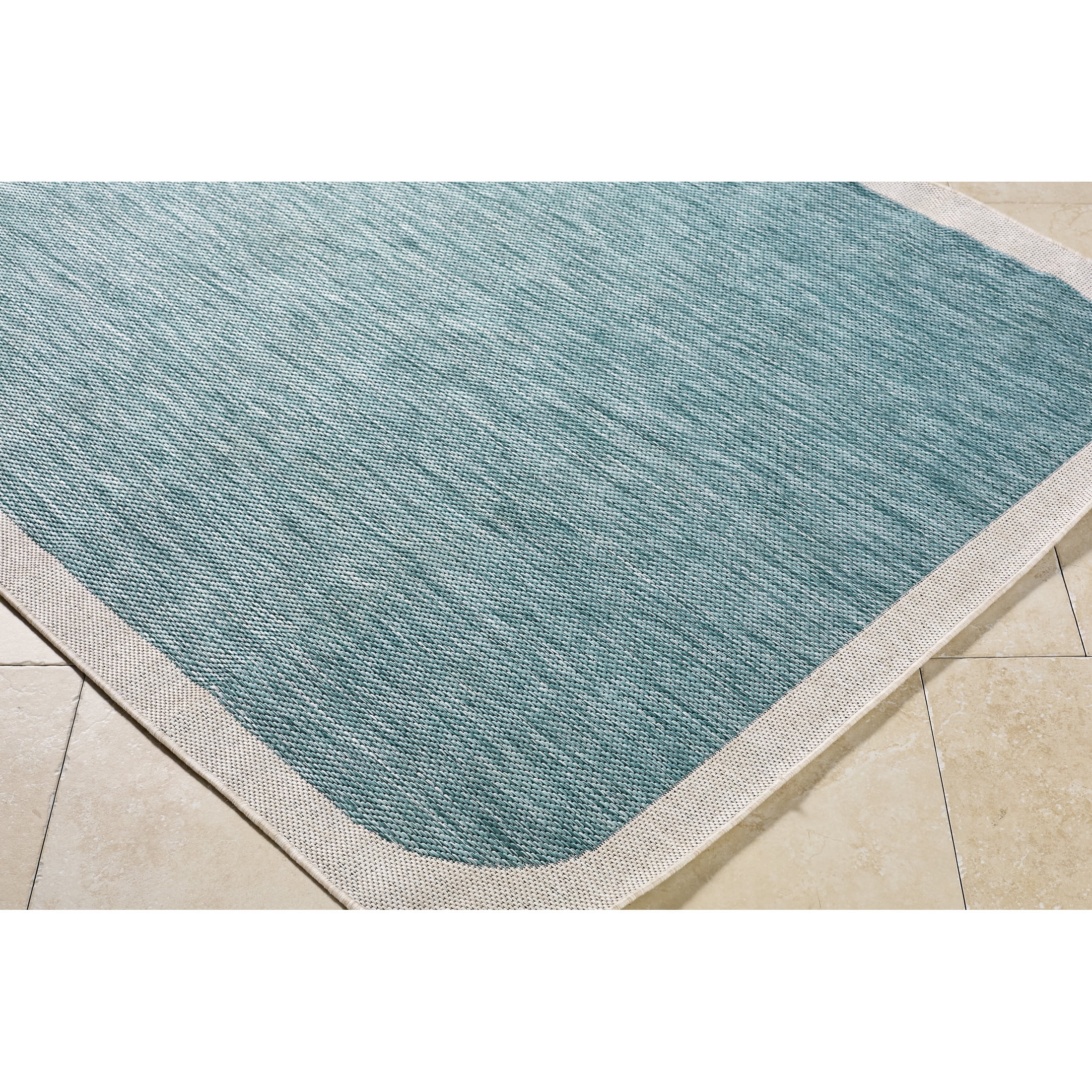 Livabliss Miami Beach Modern Solid Outdoor Area Rug, 9'2" x 12', Teal