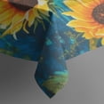 thumbnail image 5 of Blue Sunflower Pattern Square Tablecloth,Waterproof Square Table Cover,Wipeable Spillproof Washable Table Cover for Home Kitchen Party Decor 60"x60"(152x152cm), 5 of 6