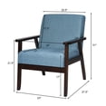 thumbnail image 3 of Costway Set of 2 Fabric Accent Armchair Solid Wood Upholstered Lounge Chair Blue, 3 of 10