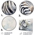 thumbnail image 3 of Designart "This Zebra in Watercolor Elegance" Animals Metal Wall Decor, 3 of 5