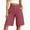 Brown plus size bermuda shorts a1, variant on Women Plus Size Straight Leg Bermuda Pants High Waisted Casual Solid Shorts with Pockets Summer Active Workout Trousers Beach Lounge, Black 2XL