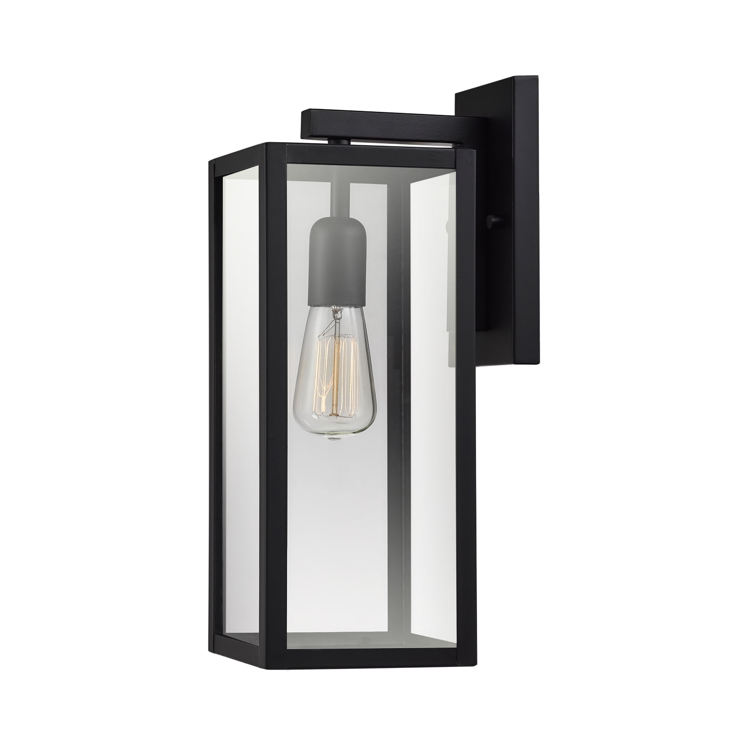 Harbor 1-Light Black Outdoor Wall Lantern Sconce by Globe Electric 