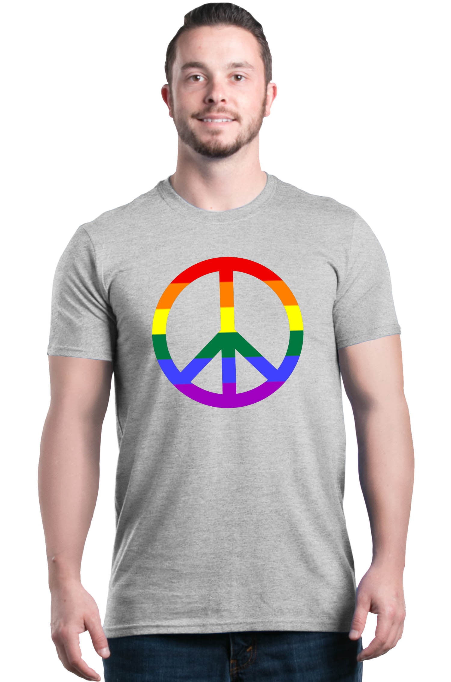 Rainbow Peace Sign Gay Pride Equality 