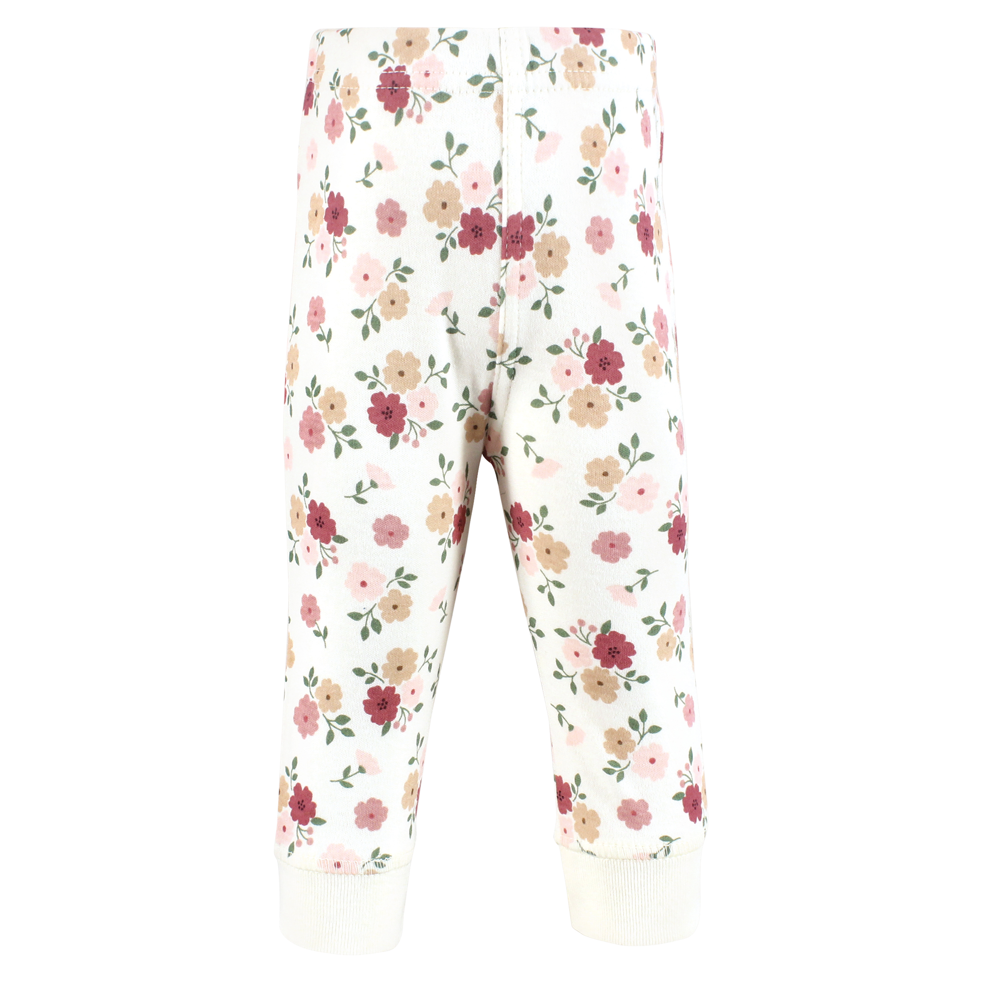 Hudson Baby Girls Cotton Pants and Leggings, Mauve Floral Love, 3-6 Months
