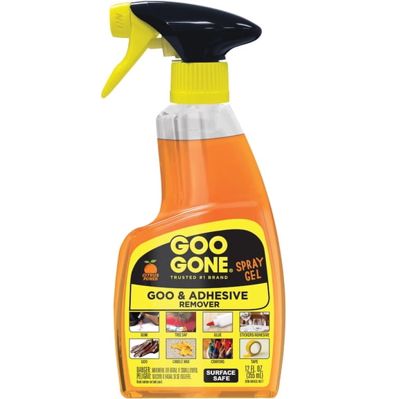 Goo Gone Original Spray Gel Adhesive Remover - Citrus-Based - 12 Fl Oz Pack of 1